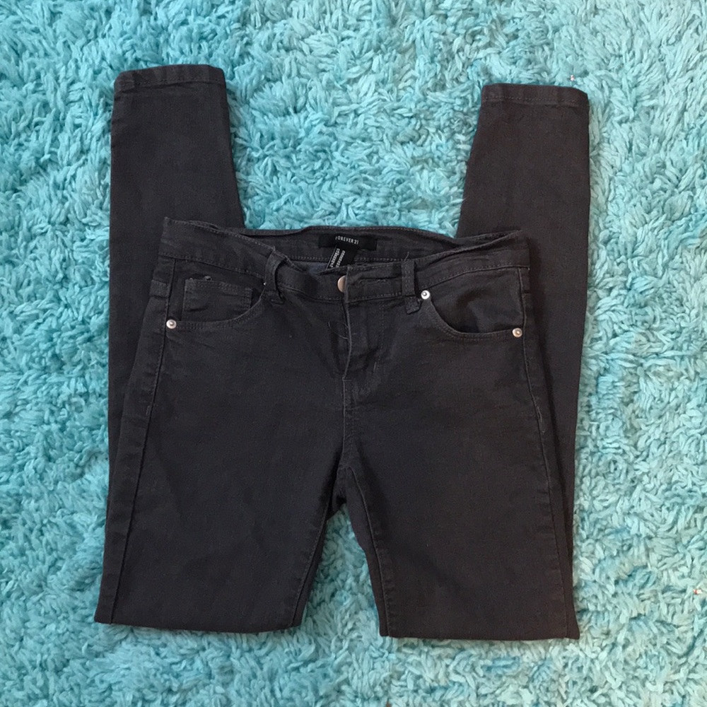 Forever 21 Dark Gray Skinny Jeans